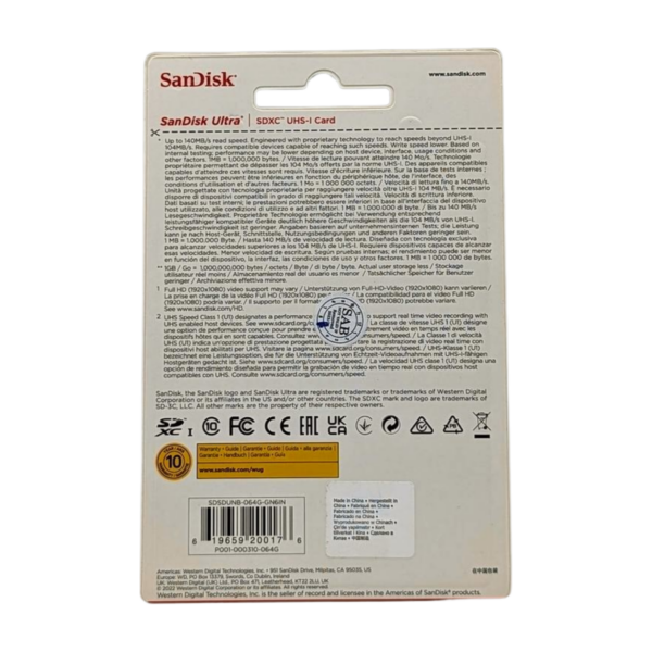Sandisk Micro SD CARD 64gb - Image 3
